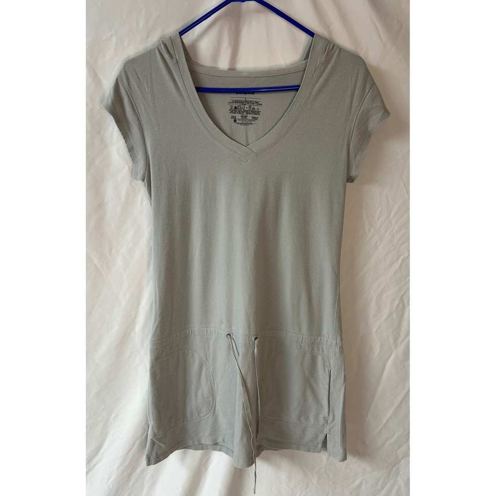 Patagonia Gray Organic Cotton Short Sleeve After Sun Hoody Mini Dress 53675 Sz-S